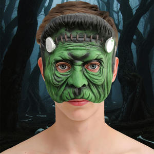 Masque de cosplay Halloween à motif dessin animé Frankenstein en silicone, demi-visage, imprimé numériquement, idéal pour <span class=keywords><strong>les</strong></span> fêtes et accessoires de costume – Meilleure vente - Product Image 2