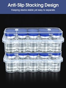 Boîte de rangement portable en plastique PP transparent aseptique pour 2 flacons de 10 ml, pour peptides et poudres lyophilisées, vente en gros - Product Image 5