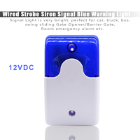 12V 120 DB Flash Blue LED Light Strobe Wired Siren Work para GSM PSTN Home Security Voice Sistema de alarma antirrobo