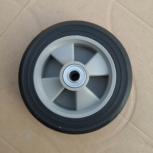 Solid Rubber Caster <b>Wheels</b> 8 Inch Ball Bearing Firm Tread For Handcart Tool <b>Cart</b> - Product Image 2