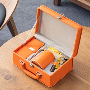 Custom <strong>Luxury</strong> Leather Suitcase <strong>Gift</strong> Trunk Leather Empty Coffee Mug Boxes Arabic Tea Set Wooden Wine <strong>Gift</strong> Packaging <strong>Box</strong> - Product Image 2