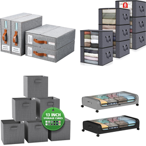 <strong>Custom</strong> Linen Oxford Bed Sheet Closet <strong>Cube</strong> <strong>Storage</strong> <strong>Organizer</strong> Bins - Product Image 1