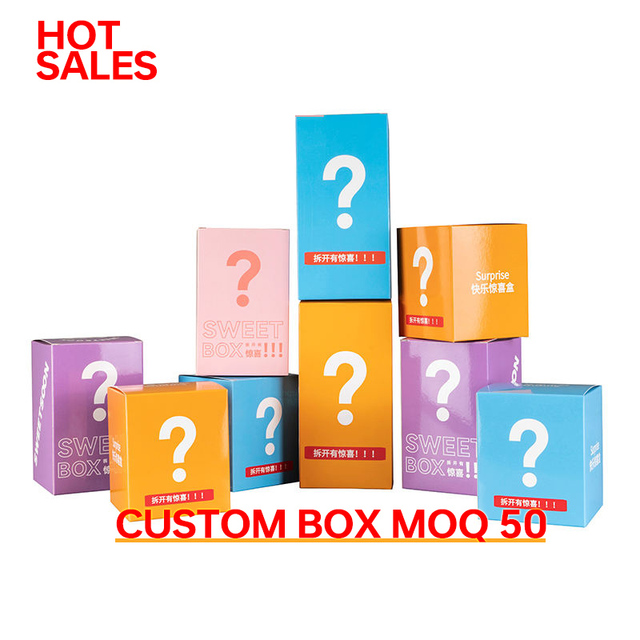 Trending Mystery Box Custom Printing Lucky Gift Secret Caja Misteriosa Box Paper Empty Surprise Package Mystery Rigid Box