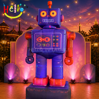 Robot gonflable géant avec éclairage LED, mascotte mécanique rétro science-fiction pour la décoration d'événements