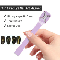 Lápiz Magnético 3 en 1 para Decoración de Uñas - Herramienta Multifunción Magnética para Esmalte de Gel Ojo de Gato