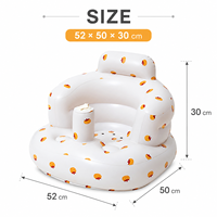 Canapé gonflable imperméable en PVC au design moderne pour bébé et tout-petit, motif Shiba Inu, avec trous de drainage, dossier coussiné, pour chambre et salle à manger