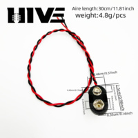 HIVE Acoustic Guitar Active EQ Pickups Accessories I Type 9V Battery Snap Connector Clip with 30cm Wire Holder Cable Leads Cord