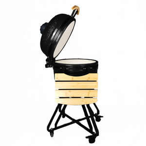 Griglia Kamado in Ceramica Nera Serie R di KIMSTONE, Barbecue da 22 Pollici per Giardino, Produzione di Fabbrica - Product Image 3