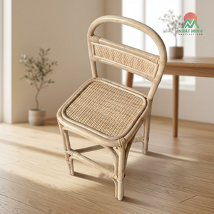 Silla Infantil de Ratán Nhat Minh, Respaldo Sólido, Asiento Cuadrado, Estilo Rústico para Interiores, Muebles Infantiles Duraderos - Product Image 3
