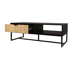 Combohome <span class=keywords><strong>Bali</strong></span> Coastal Mesa de consola moderna con 2 cajones de madera natural, mesa de consola de muebles negros - Product Image 5