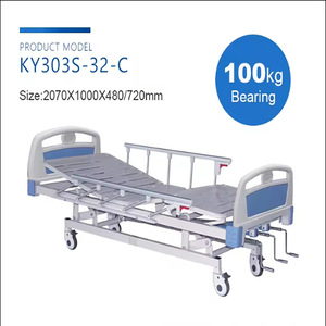 Manual Nursing <b>Bed</b> Full Length Stainless Steel Medical Hospital <b>Bed</b> With Crank Adjustment For Home Care Use - Product Image 2