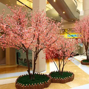 Haihong imitación de plantas de proveedores ecológico rosa y blanco interior Artificial árbol de flor de cerezo para la decoración de la boda