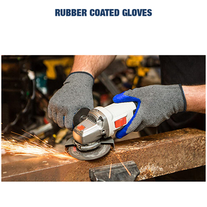 Patrón arrugado Nitrilo Azul Arrugado Recubierto de látex de caucho Guantes de mano de trabajo para la construcción - Product Image 3