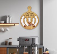 Support mural décoratif en bois de chêne pour dosettes de café, gravé, pour Nespresso K Cup, décoration de cuisine et de salon
