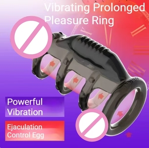 Anillo Vibrador Antideslizante 100% Impermeable con Bloqueo de Esperma, 100g, para Uso Masculino, Producto para <span class=keywords><strong>Adultos</strong></span> - Product Image 4