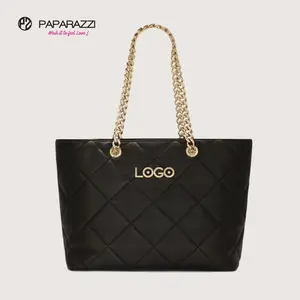 Paparazzi logo personalizzato PA0422 trapuntato Vegan PU borse in pelle borse da donna borse da donna classiche con manico a catena per le donne di lusso