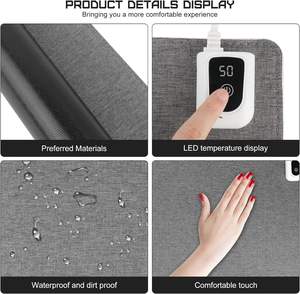 Tapis chauffant de <span class=keywords><strong>bureau</strong></span> en cuir-Chauffe-table électrique 60*36cm pour la maison et le <span class=keywords><strong>bureau</strong></span> Mains chaudes - Product Image 2