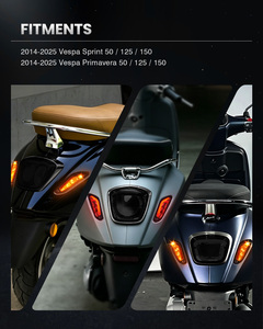Luce Posteriore a LED con Lente Nera Fumé per Scooter <span class=keywords><strong>Vespa</strong></span> Sprint 150, Indicatore LED ECE per <span class=keywords><strong>Vespa</strong></span> Primavera 50 <span class=keywords><strong>125</strong></span> 150 2014-2025 - Product Image 6