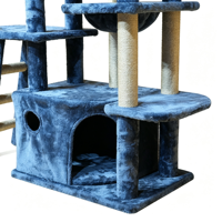 Arbre à chat extra haut pour plusieurs chats d'intérieur, avec condo confortable, hamac, poteaux à gratter en sisal et échelle d'escalade