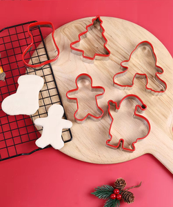 Christmas Eco-Friendly Stainless Steel Cookie Cutter Mold 6-<strong>Piece</strong> Oven Safe Dishwasher Safe DIY <strong>Gingerbread</strong> Man &amp; Snowflake - Product Image 5