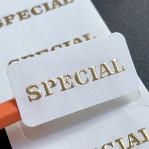 White Texture Gold Foil Embossed <strong>Stickers</strong> Custom 3d Embossed Logo Label <strong>Stickers</strong> Luxurious Gold Foil <strong>Stickers</strong> for Packaging - Product Image 6