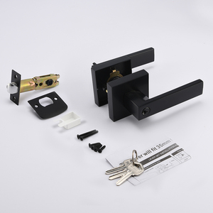 Trung Quốc Phần Cứng Vuông Đen Door Handles Lockset Phòng Tắm Nhập Khóa Với Điều Chỉnh <span class=keywords><strong>Latch</strong></span> Giả Phòng Ngủ Lên Và Xuống Ổ Khóa - Product Image 5