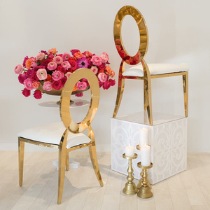 Venta al por mayor de sillas apilables de metal con respaldo en O blanco para decoración de fiestas, bodas, eventos, comedor y uso en hoteles - Product Image 6