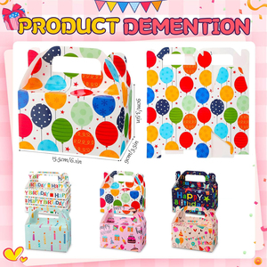 Cajas de Regalo para Fiestas de Cumpleaños, Cajas para Recuerdos de Fiesta, Caja con Asa para Regalos, Paquete de Cajas de Papel para Envolver Regalos de <span class=keywords><strong>Feliz</strong></span> Cumpleaños - Product Image 2