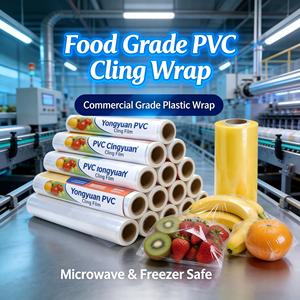 Película Adhesiva <span class=keywords><strong>de</strong></span> PVC <span class=keywords><strong>de</strong></span> Grado Alimenticio, Suave, Transparente, Resistente a la Humedad, para Envolver <span class=keywords><strong>Pan</strong></span> y Verduras, 30-50cm, Venta al por Mayor - Product Image 3