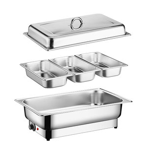 600W 스테인레스 스틸 전기 난방 세면대 뷔페 스토브 9L 절연 채핑 접시 9L - Product Image 5