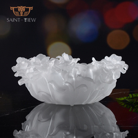 Bol à chocolat moderne de luxe de haute qualité en cristal de verre en forme de fleur violette W30CM, centre de table pour mariage et fête