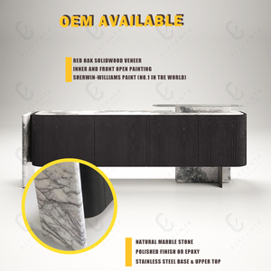 Cucina di fascia alta casa <span class=keywords><strong>soggiorno</strong></span> armadietto moderna in legno massello credenza in marmo - Product Image 2