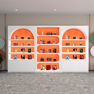 Étagère murale moderne rétroéclairée pour présentoir de cosmétiques, gondole de vente au détail, vitrine arquée pour magasin et salon - Product Image 2
