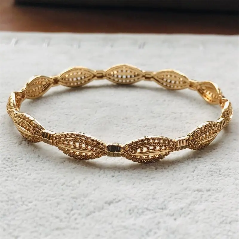 Girls Charm Bling Gifts Luxury Fashion Bangles Gold Color Jewelry Prom Party