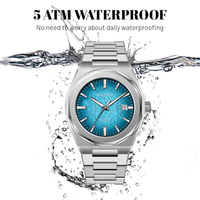 Montres pour hommes de luxe 2025, dernières tendances, charme, affaires, cristal saphir lumineux, acier inoxydable 316L, bracelet de 18 mm, résistant à l'eau 5 BAR