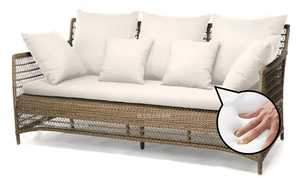 En forma de <span class=keywords><strong>l</strong></span> villa jardín sofá con un solo asiento y larga de la Mesa de té adecuado natural de muebles de ratán - Product Image 5