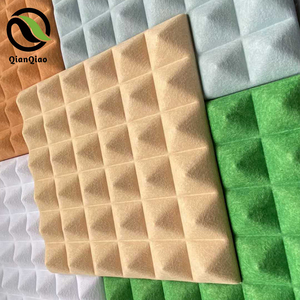 Panneaux acoustiques pyramidaux 3D <span class=keywords><strong>QQ</strong></span> en feutre PET, dalles murales insonorisantes, panneaux insonorisants en forme de coin pour studio, plus de 40 couleurs disponibles - Product Image 1