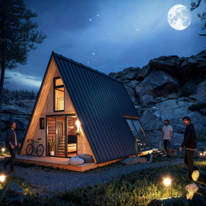 XULV Driehoekig Huis Modern Ecologisch Buitenspeelhuis Kinderen Houten Speelhuis Prefab Huis - Product Image 3