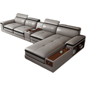 Sofà multifunzione di lusso divano regolabile poggiatesta divano sezionale <span class=keywords><strong>in</strong></span> <span class=keywords><strong>pelle</strong></span> a forma di L divano massaggiante ad angolo con lettore musicale - Product Image 3