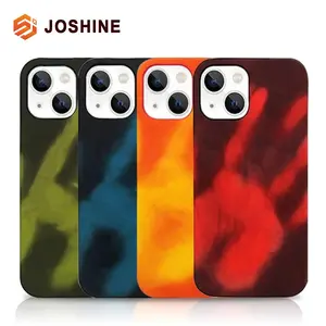 Capa de celular fluorescente que muda de cor, de silicone, indução de calor, sensor térmico, para iphone 14 13 12 11 pro max