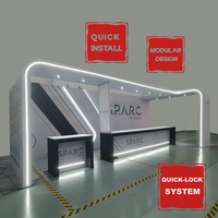 Sistem Stan Pameran Modular Aluminium SEG Backlit Ukuran 30x20ft untuk Pameran Dagang Besar
