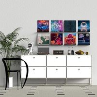 Lot de 8 supports muraux flottants pour disques vinyles noirs de 12 pouces Porte-disques vinyles en acrylique Présentoir mural pour disques vinyles