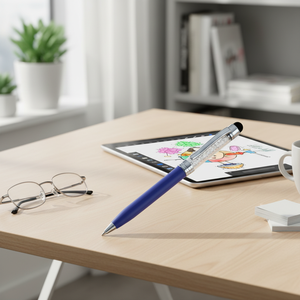 Penna a Sfera Blu con Funzione Touch in Metallo, Eleganti Penne Stylus - Product Image 3