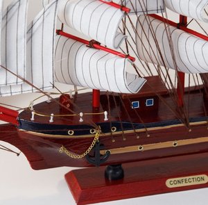 Modelo de Velero Hecho a Mano en Madera Sólida, Decoración Náutica Vintage para Mesa, Adorno de Buena Suerte para Graduación o Regalo Empresarial - Product Image 2
