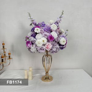 DKB 2026 Produit Tendance Boule de Fleurs Violette 50cm Soie Artificielle Rose Violette Claire Hortensia Centre de Table Floral Mixte - Product Image 2