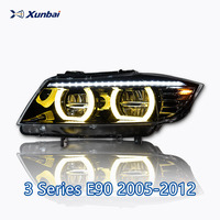 Ensemble de phares pour BMW Série 3 E90 2009-2012, style M5 Thunder, phares à LED bicolores, yeux d'ange, pièce de modification automobile