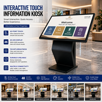 Affichage numérique sur pied de 32 pouces avec CMS intégré, écran tactile Android, prise en charge du texte, pour usage commercial et corporatif en intérieur