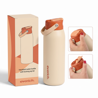 Nouvelle gourde sport isotherme en acier inoxydable personnalisable avec ouverture à bouton-poussoir, réutilisable pour la gym et l'extérieur, avec couvercle à bec verrouillable