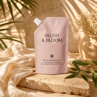 Pochettes souples à bec verseur 50ml 100ml, sachets de recharge pour savon liquide, shampoing et crème visage, avec protection PE, pochettes souples mates autoportantes