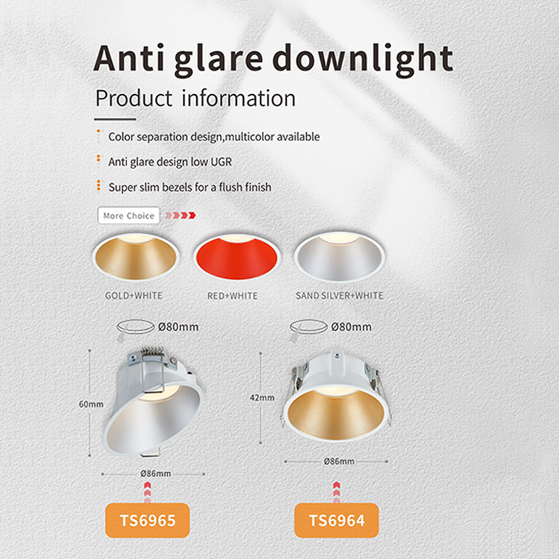 Ip68 Led Anti Glare Project Recessed Downlight Fixtures For Hotel
